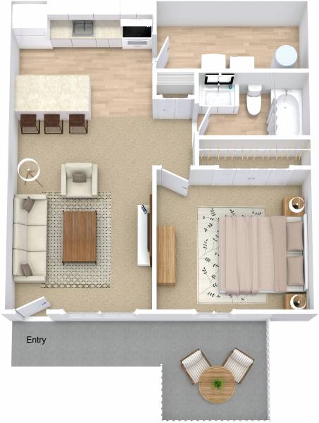 Studio / One Bath