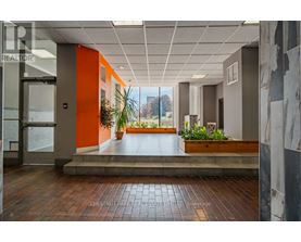 A hallway with a plant on the steps.