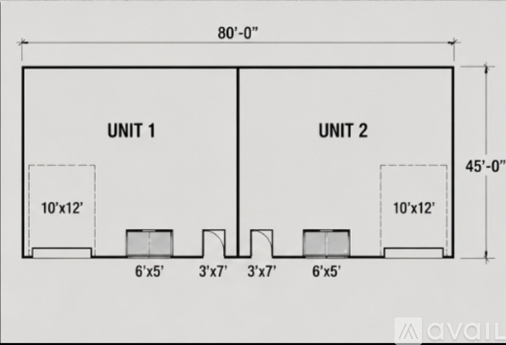 A floor plan shows two units, one with a balcony.