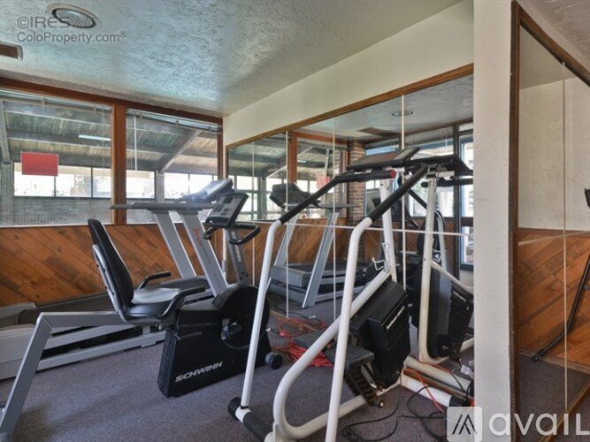 A gym with treadmills and elliptical machines.