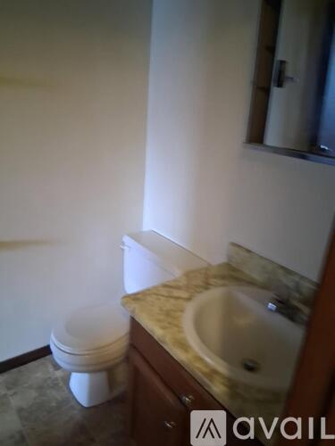 A bathroom with a toilet and sink.