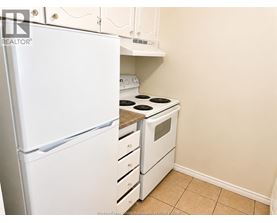 A white refrigerator and stove in a kitchen.