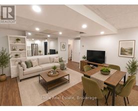 A well-lit living room with a couch, chairs, and a coffee table.