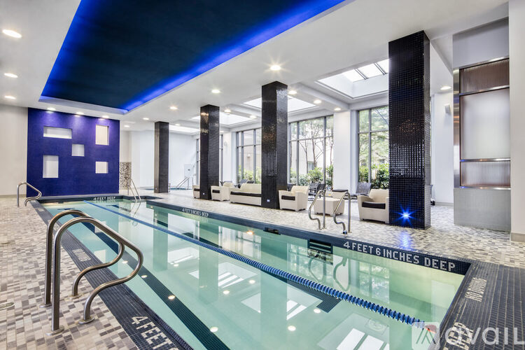 A swimming pool with the depth of 4 feet 6 inches deep.