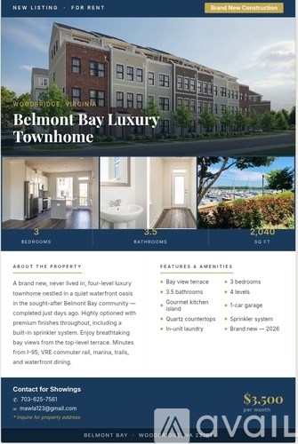 625 Belmont Bay Drive 3 Beds Apartment for Rent
