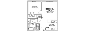 1 Bedroom, 1 Bathroom