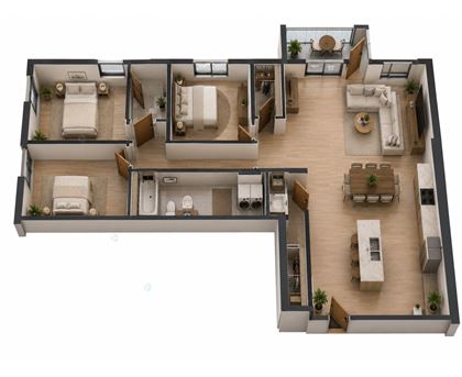 A detailed architectural floor plan of a building with various rooms and measurements.