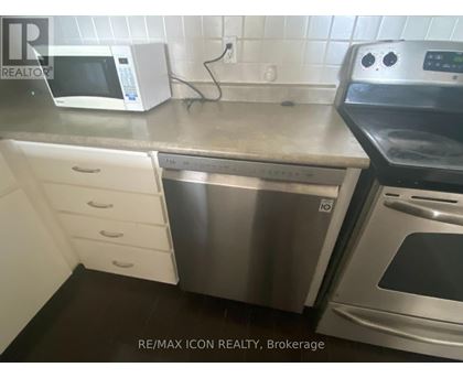 A kitchen with a dishwasher and oven.