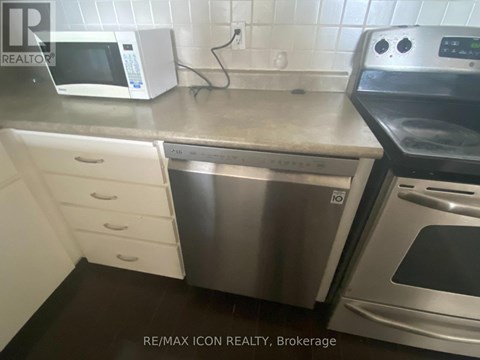 A kitchen with a dishwasher and oven.