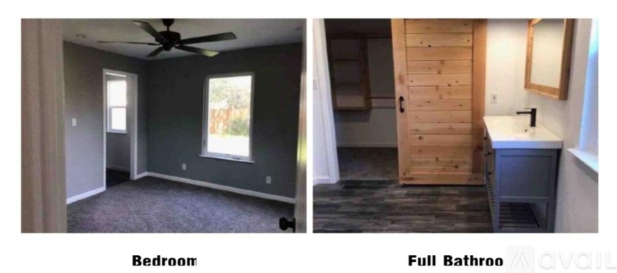 A bedroom and a full bathroom are available.