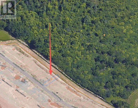 An aerial view of a construction site with a red arrow pointing to a specific area.