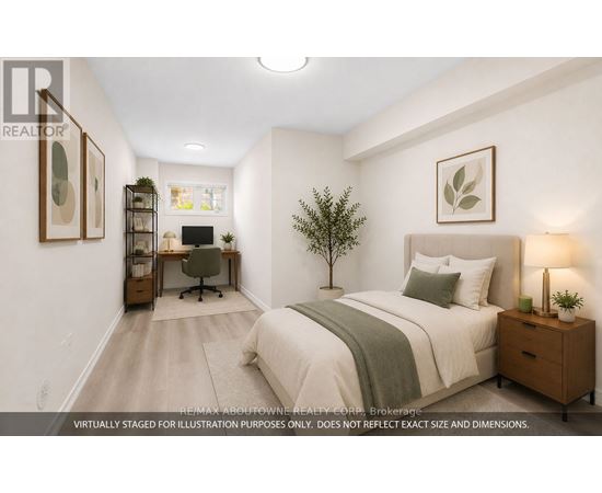 A bedroom with a bed, desk, and chair.
