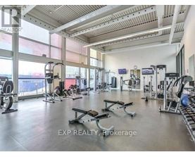 A gym with a variety of equipment is available for use.