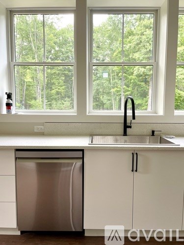 A kitchen with a stainless steel dishwasher and a sink.
