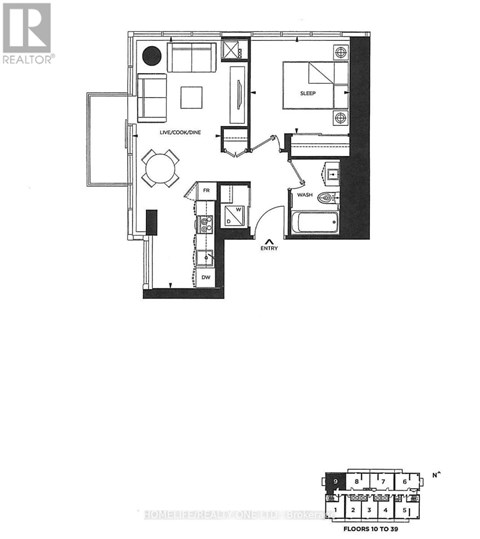 A black and white floor plan of a house with a REALTOR® logo in the corner.