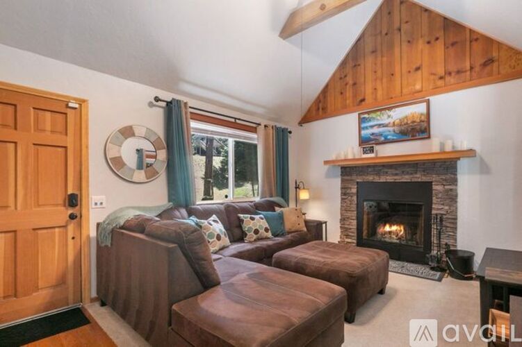 A living room with a fireplace and a couch.