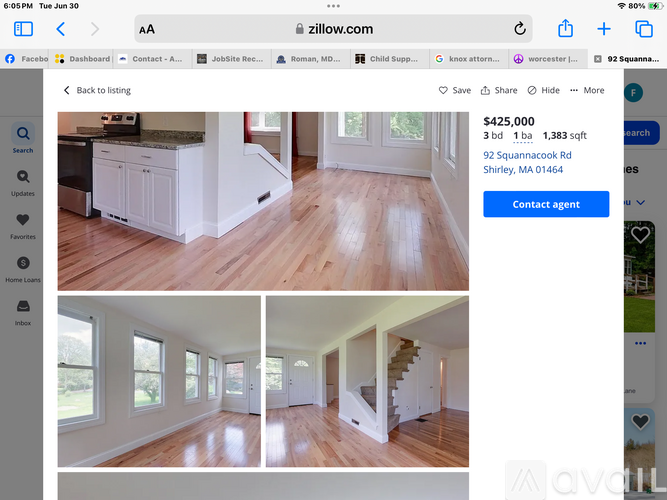 A real estate website displays a property for sale with a price of $425,000.