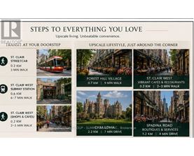 A flyer advertising steps to various destinations in St. Clair West.