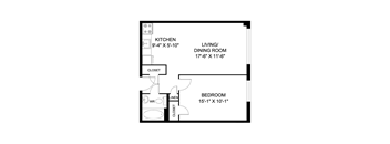 1 Bedroom, 1 Bathroom