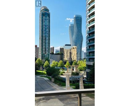 A cityscape with modern buildings and a clear sky.