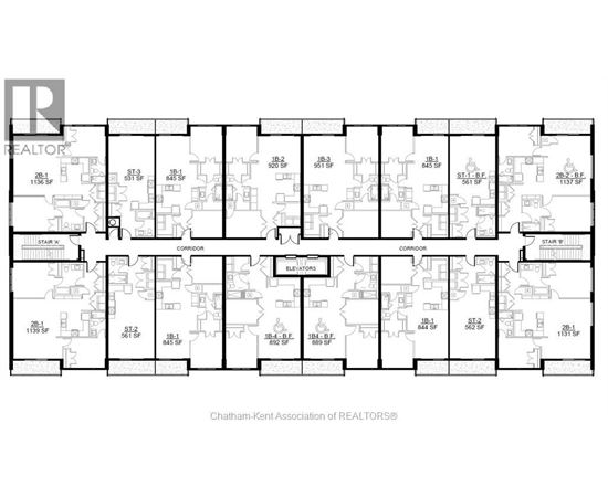A floor plan for a building with multiple rooms and labeled with numbers and letters.