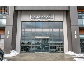 A storefront with the word "trend" on it.