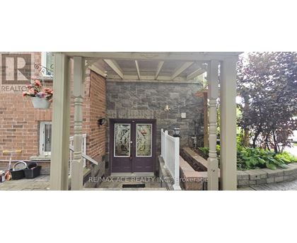 A house entrance with a glass door and a sign that says RE/MAX Ace Realty.