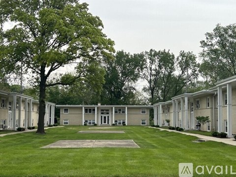 A row of houses with a tree in the foreground.