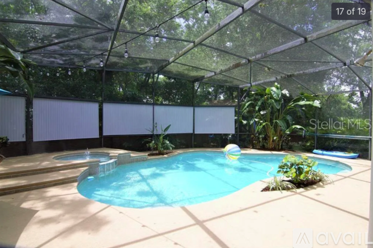 A pool in a covered outdoor area.