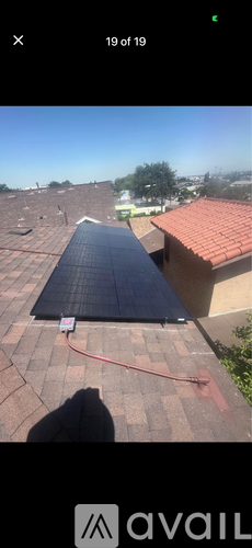 A roof with solar panels installed on it.