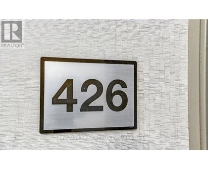 A sign with the number 426 on it.