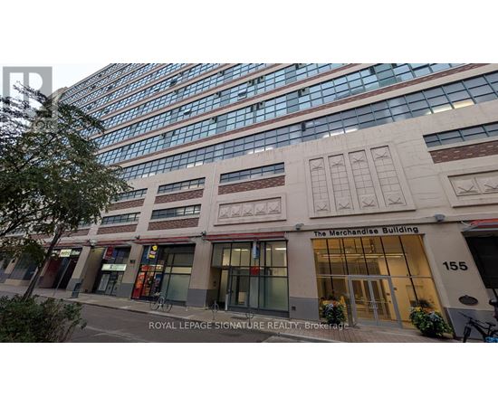 A building with a sign that says "The Merchandise Building" is shown.