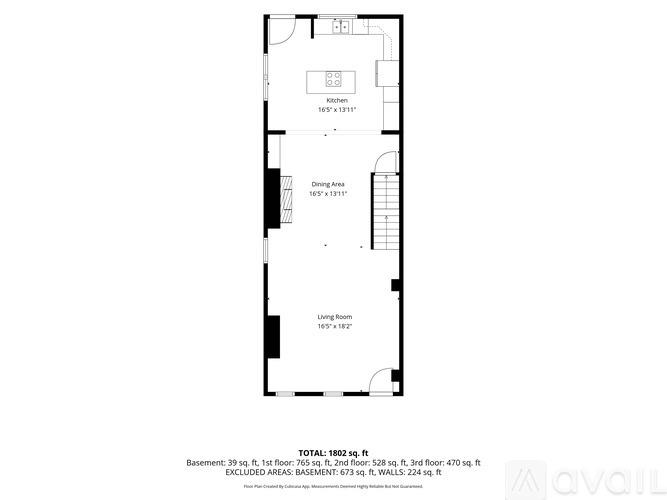 A floor plan of a house with a basement and a living room.
