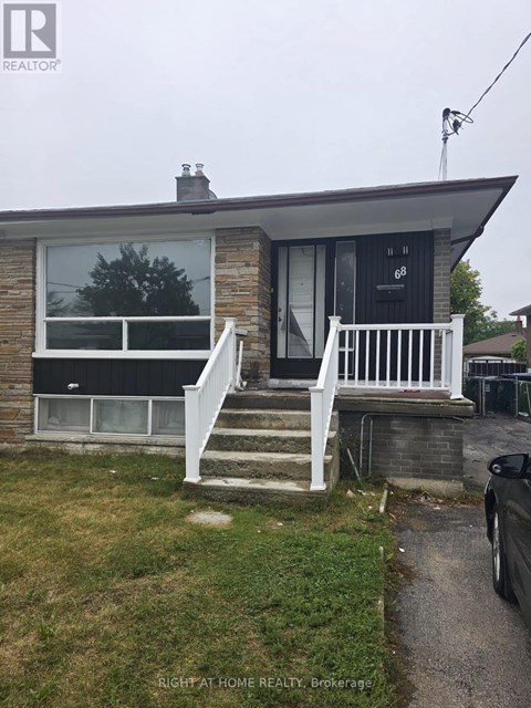 A house with the number 68 on the front door.