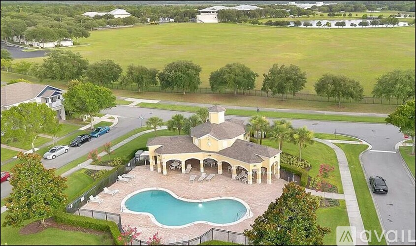 A large house with a pool in the backyard.