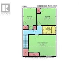 A floor plan of a building with rooms labeled in different colors.