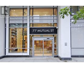 The front of a building with the sign 77 Mutual St.