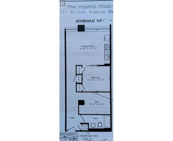 A floor plan for a property located at 111 St. Clair Avenue West.