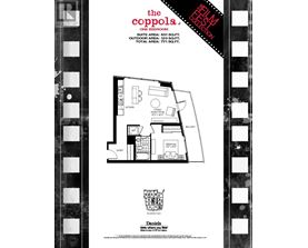 A black and white image of a house floor plan with the title "The Coppola Suite".