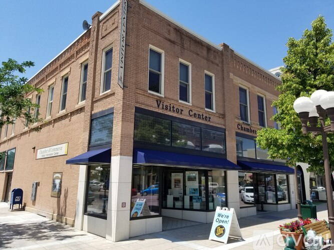 A building with a Visitor Center sign on the front.
