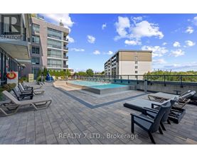 A pool area with chairs and a table is shown with the text REALTY 7 LTD., Brokerage.