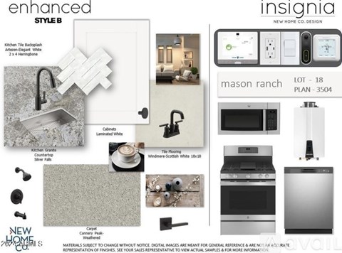A flyer for a home design company with images of kitchen and bathroom products.