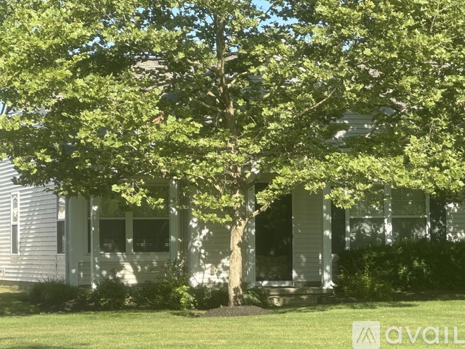 A house with a tree in front of it.