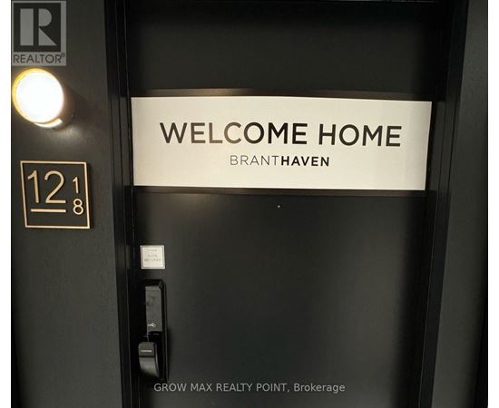 A door with a sign that says "Welcome Home Brant Haven" on it.