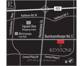 A map shows the location of Square One Shopping Centre and Mississauga City Hall.