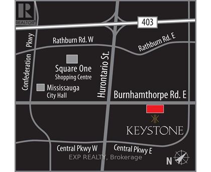 A map shows the location of Square One Shopping Centre and Mississauga City Hall.