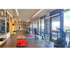 A gym with a red box that says 20" on the floor.