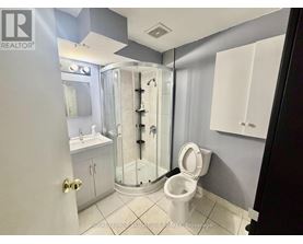 A bathroom with a walk-in shower and a toilet.