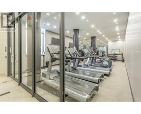 A gym with treadmills and other exercise equipment.