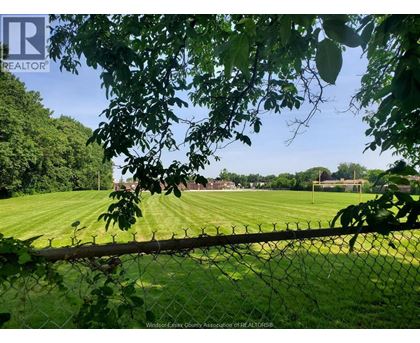 A green field with a fence in front of it.